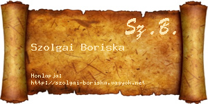 Szolgai Boriska névjegykártya
